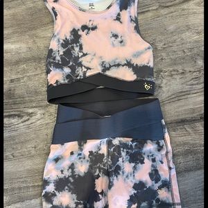 Barely Worn! Justice for Girls Sports Bra and shorts set